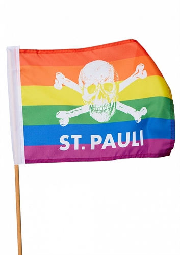 St. Pauli - Totenkopf Regenbogen, Fahne klein