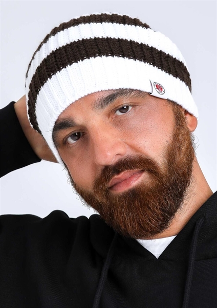 FC St. Pauli - feinstrick Streifen Logo M�tze