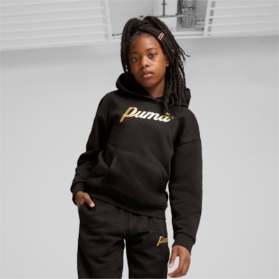 Puma - ESS+ SCRIPT Metallic Hoodie FL G, Hoodie