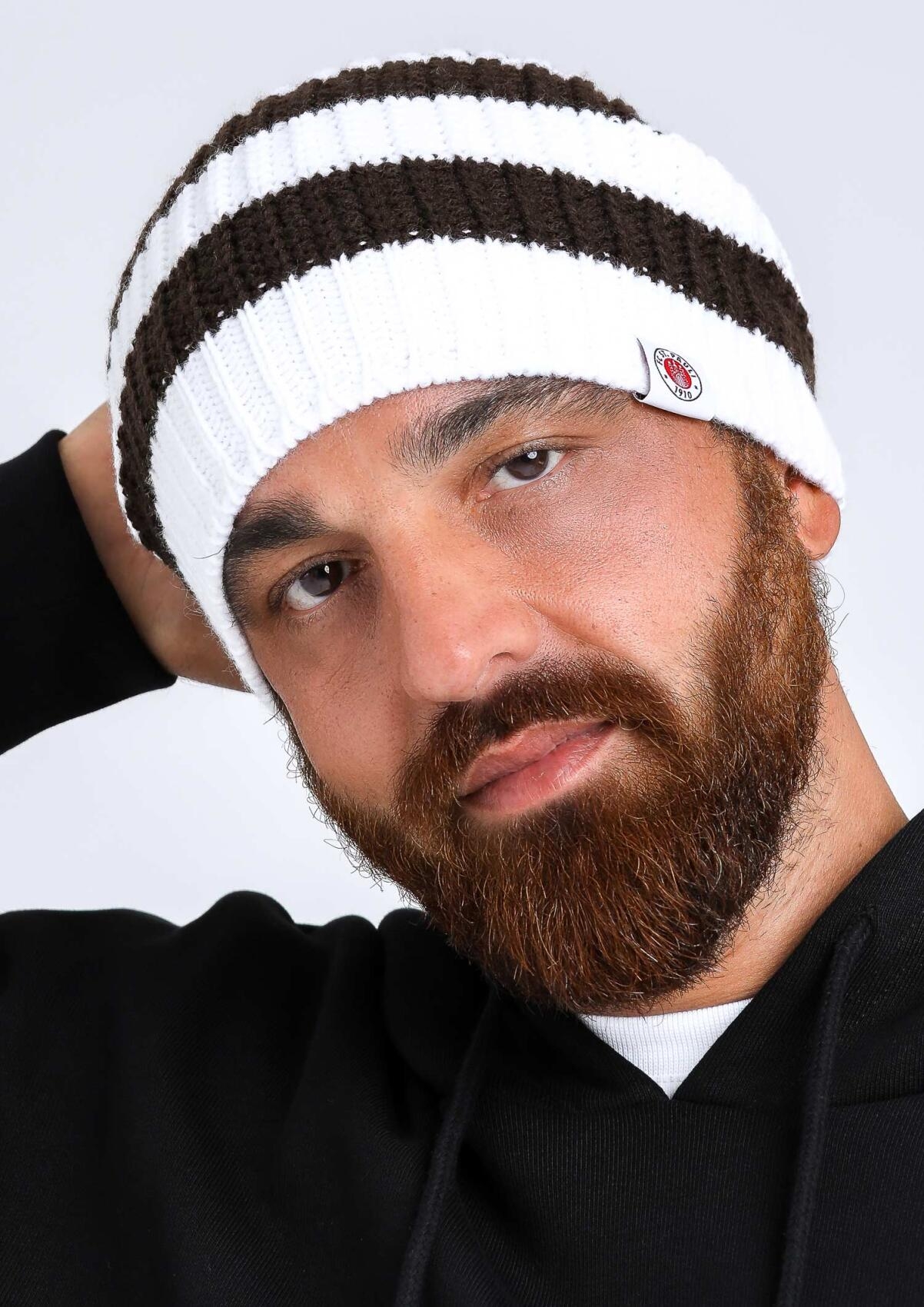 FC St. Pauli - feinstrick Streifen Logo Mtze