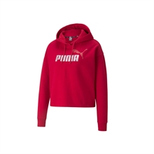 Puma - ESS+ Cropped Metallic Logo, Damen Hoodie